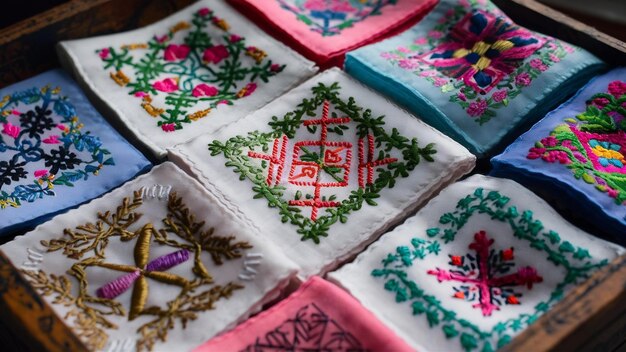 zbiór wyhaftowanych próbek